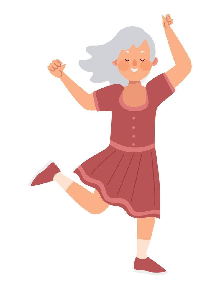 old woman dancing vector