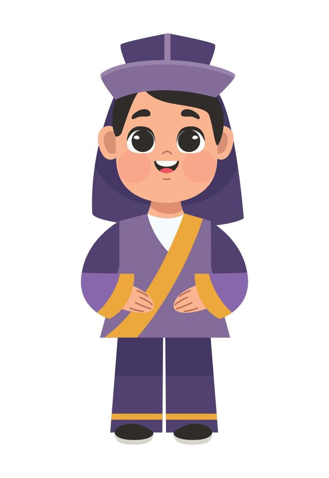 man wearing shuseok traditional suit vector
