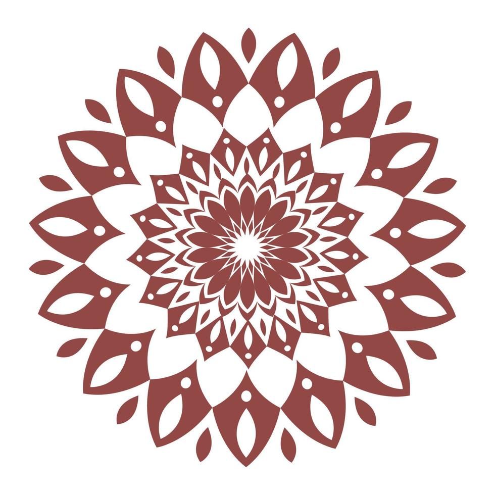 floral mandala red decoration vector