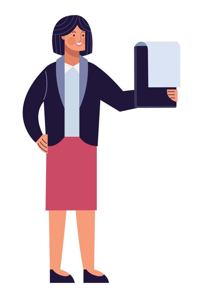 businesswoman with checklist vector