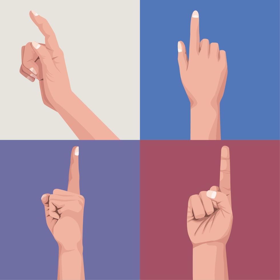 four fingers point vector