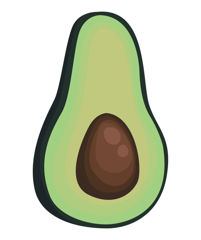 mitad de aguacate fresco vector