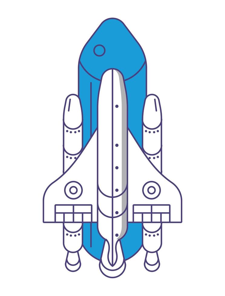 spaceship flying space outer vector