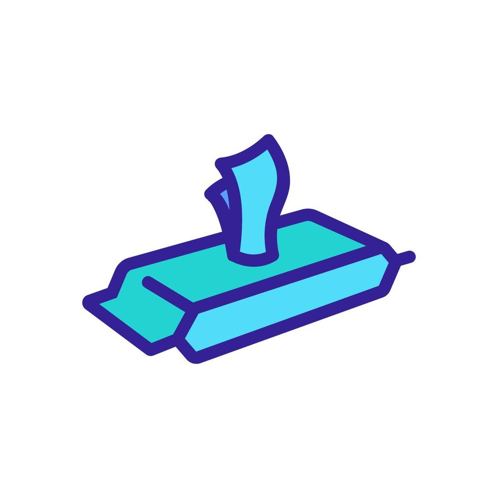 paquete de toallitas húmedas vista en ángulo icono vector ilustración de contorno