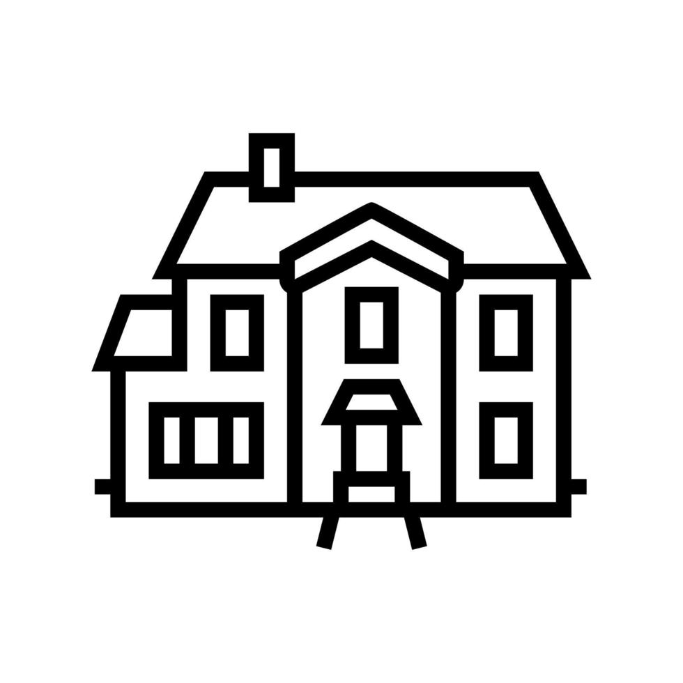 casa unifamiliar línea icono vector ilustración