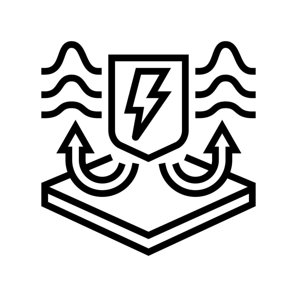 antistatic fabrics properties line icon vector illustration