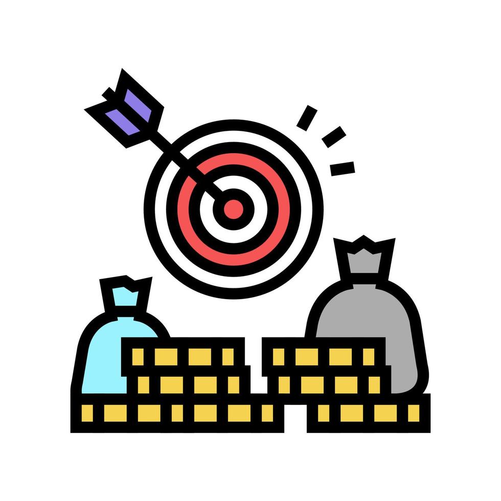 money earning target color icon vector illustration