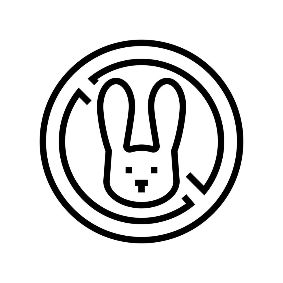 stop kill rabbits line icon vector illustration