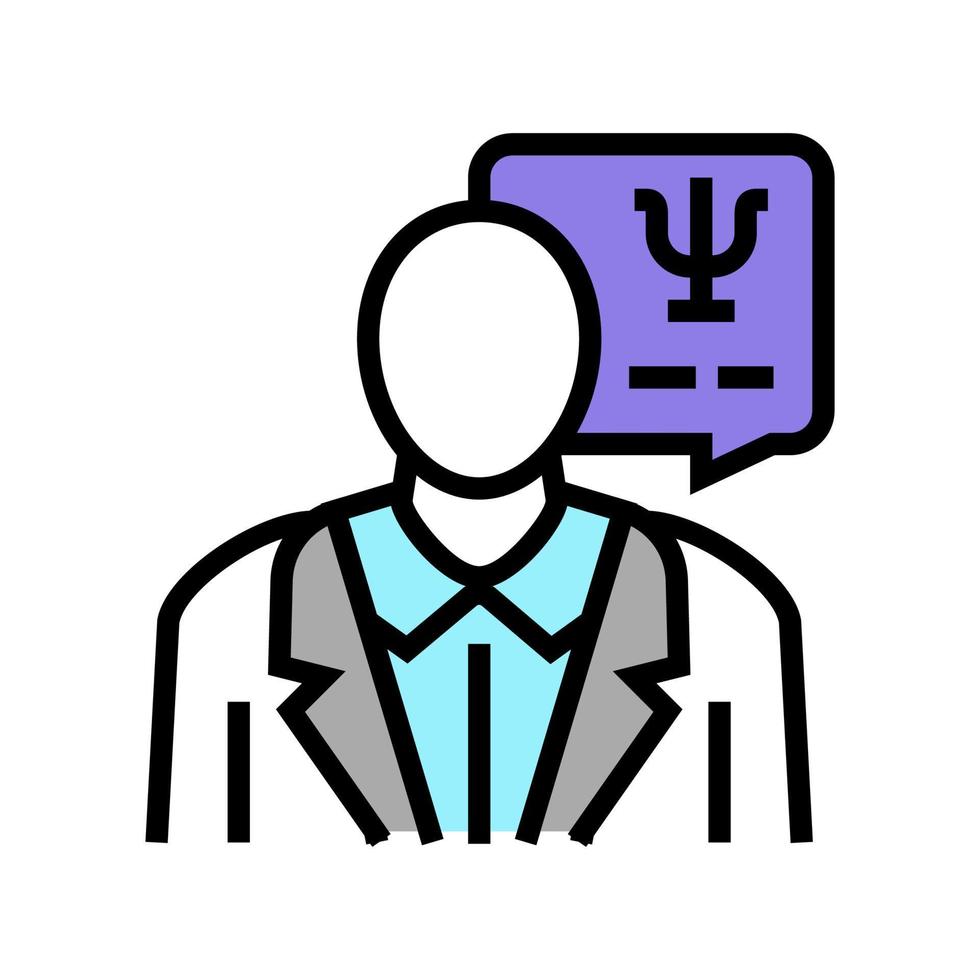psychologist homecare service color icon vector illustration