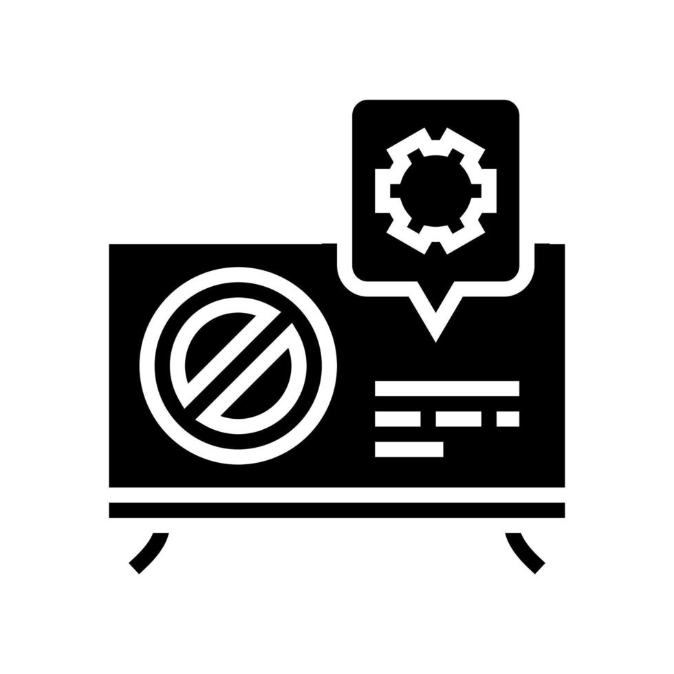 tv repair glyph icon vector illustration