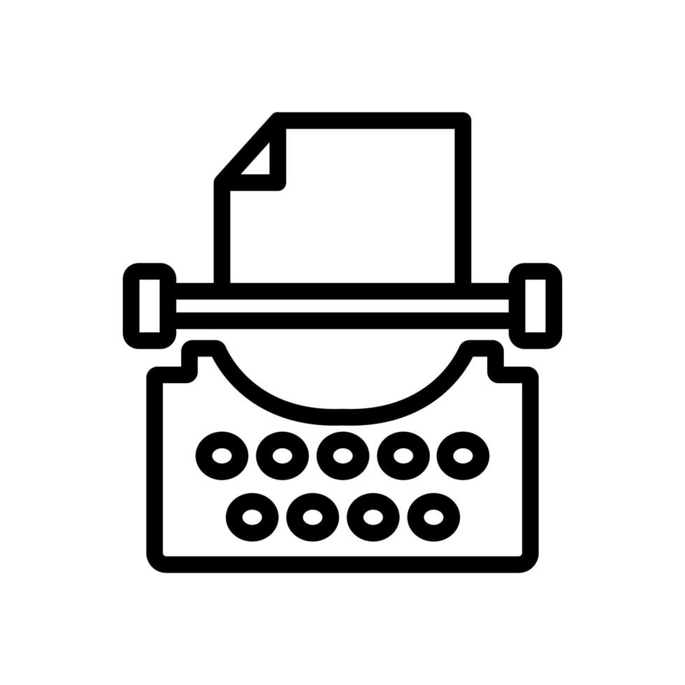typewriter icon vector. Isolated contour symbol illustration vector