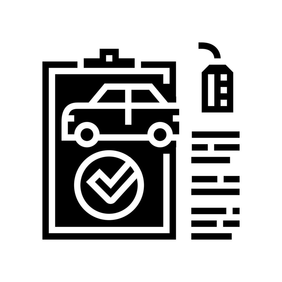 check used car glyph icon vector illustration