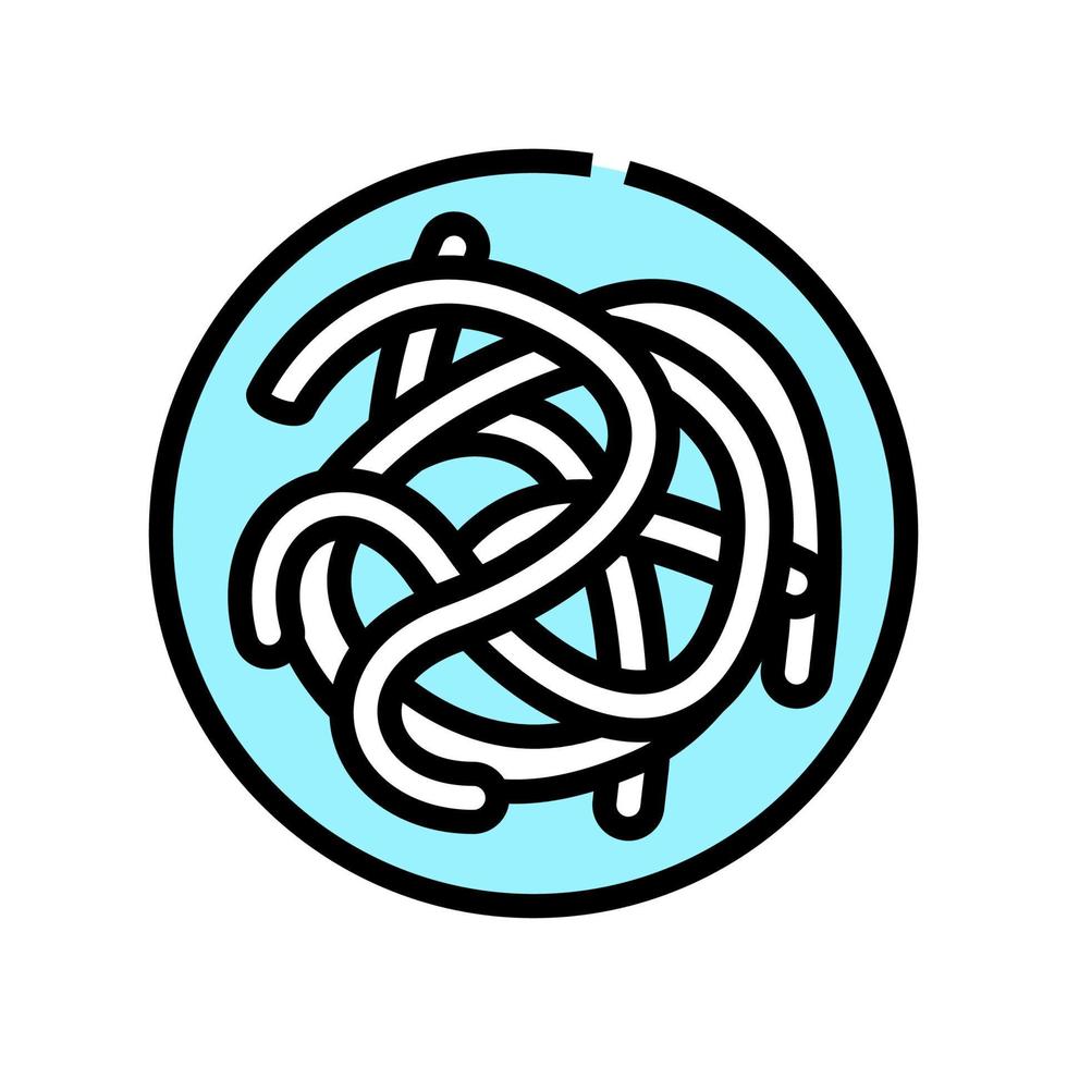 parasitic worms ascaris color icon vector illustration