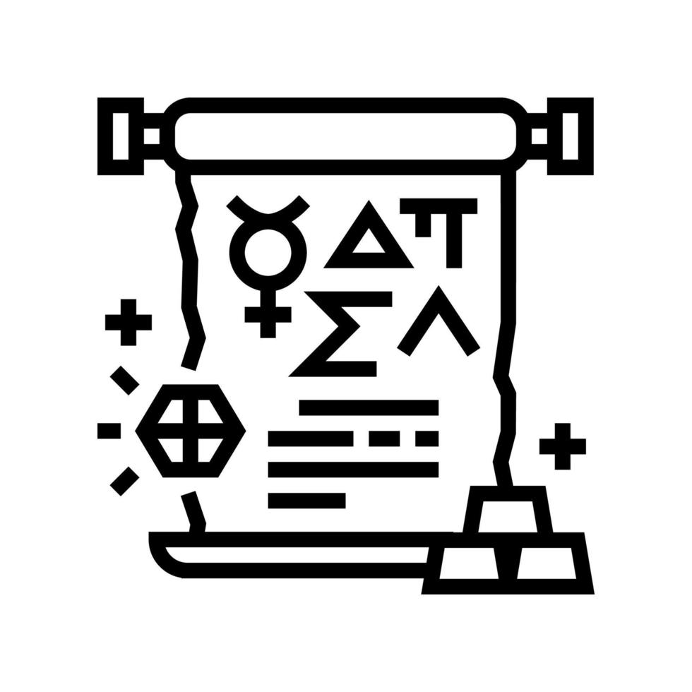 alchemy astrological line icon vector illustration