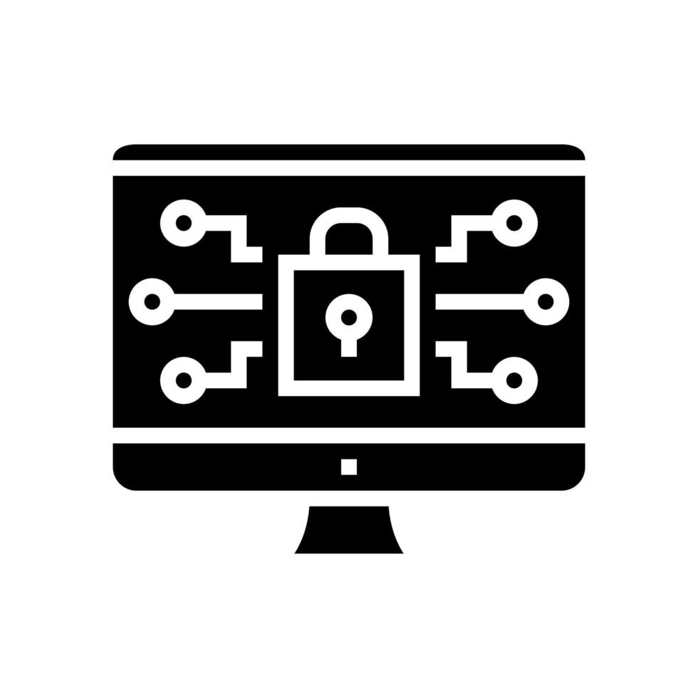 computer security glyph icon vector illustration