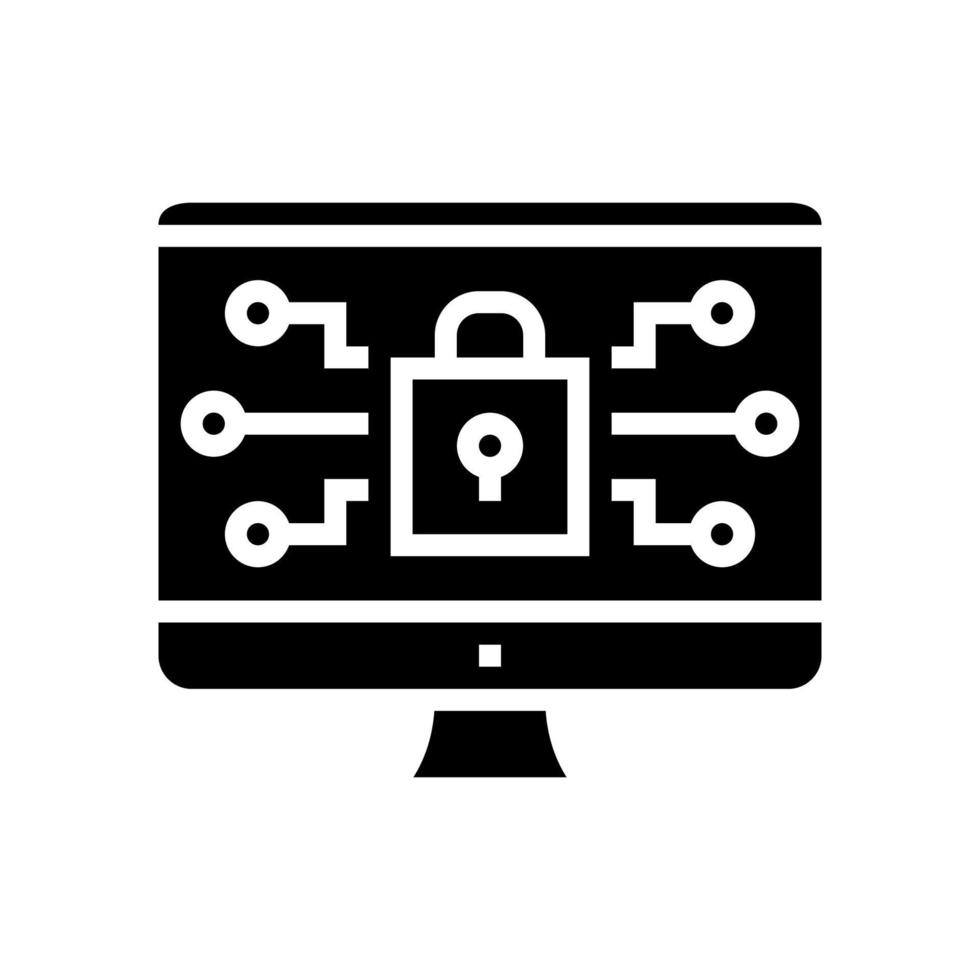 computer security glyph icon vector illustration