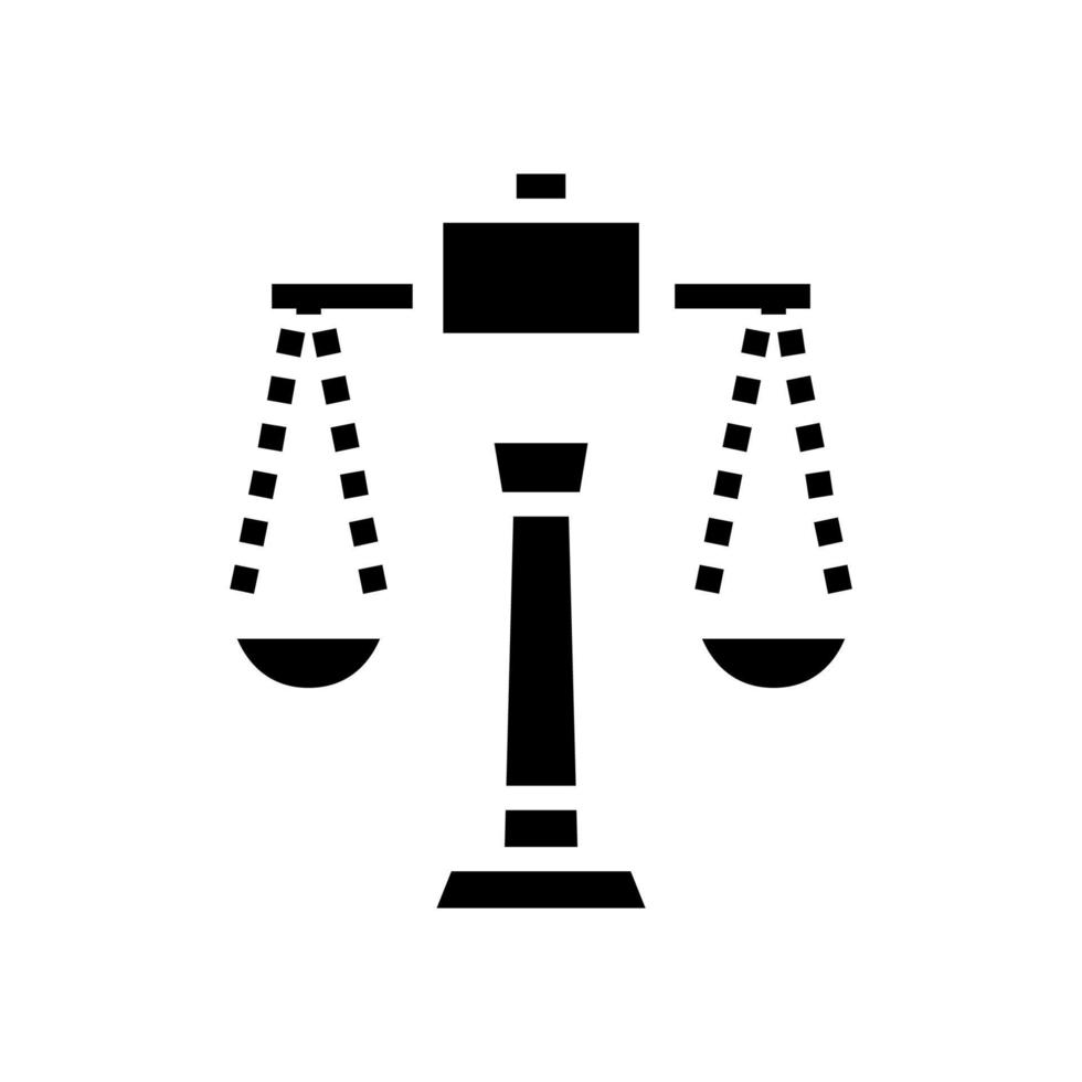 justice scales glyph icon vector illustration