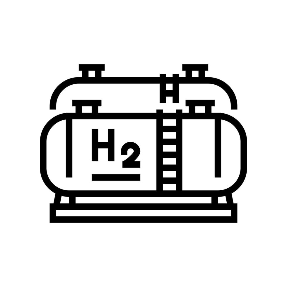 tank storaging hydrogen line icon vector illustration