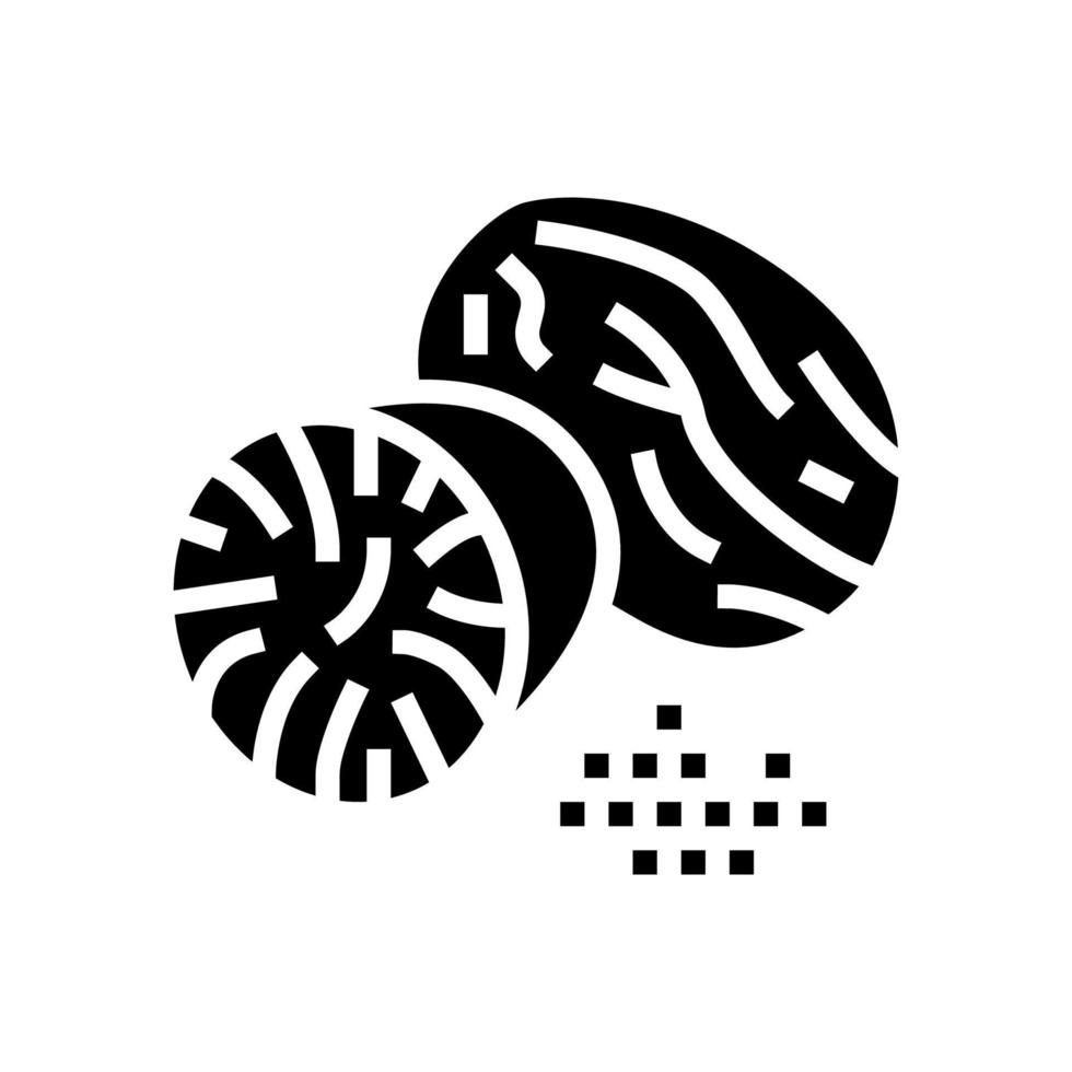 nutmeg nut glyph icon vector illustration