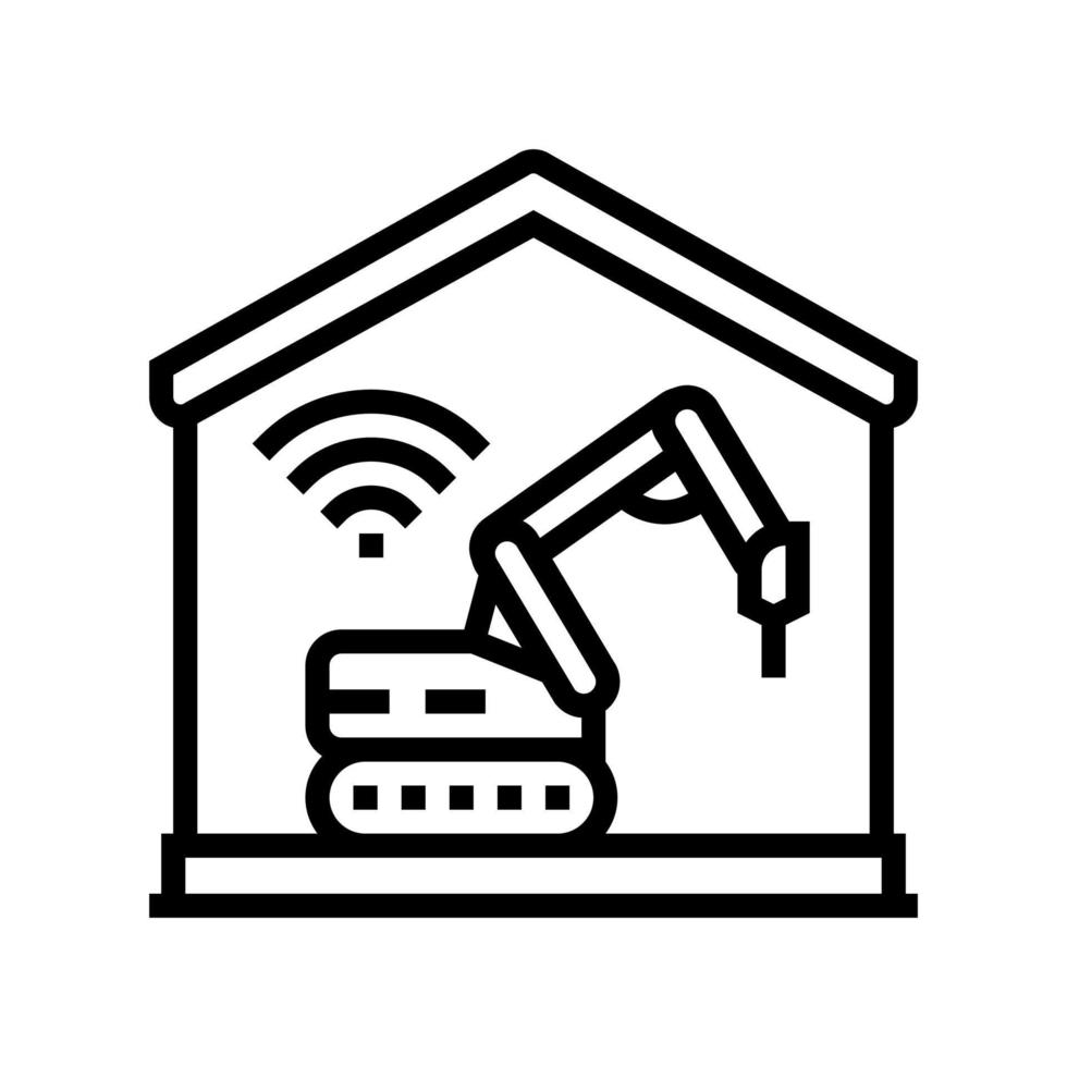 remote demolitions building line icon vector illustration