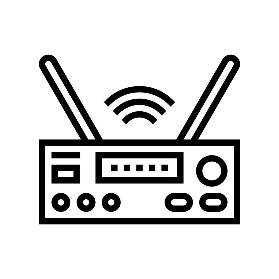 receiver electronic technology line icon vector illustration