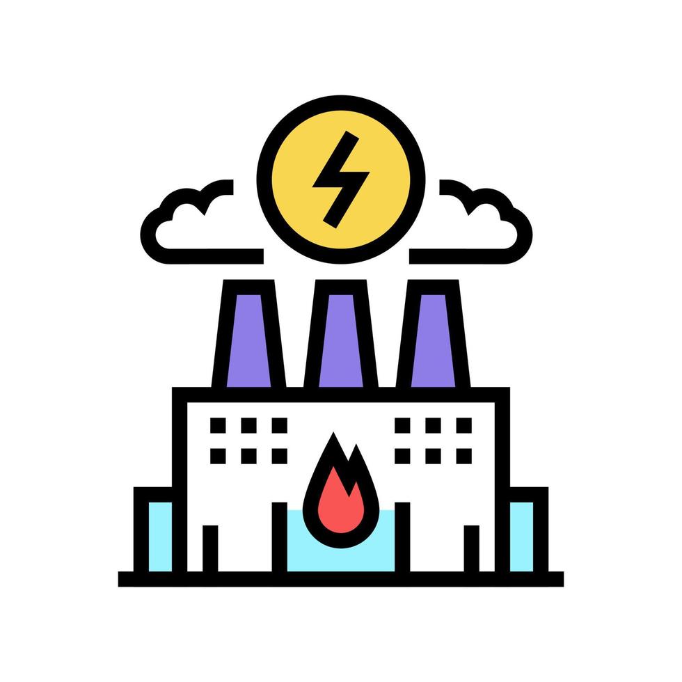 energy factory color icon vector flat illustration