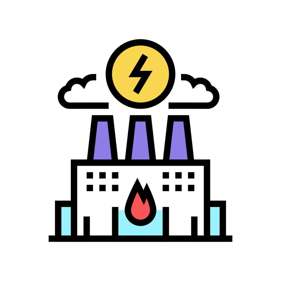 energy factory color icon vector flat illustration