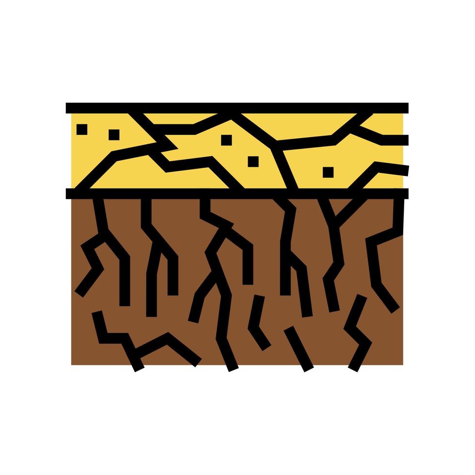 ilustración de vector de icono de color de suelo seco