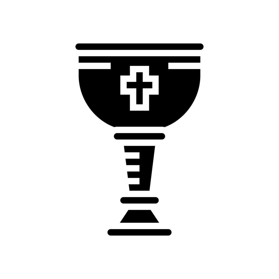 vino cristianismo copa glifo icono vector ilustración