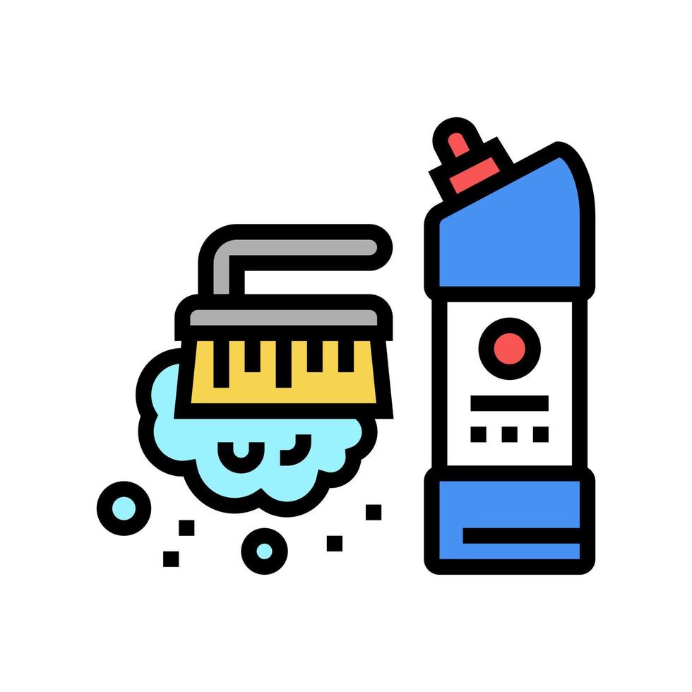 brush and cleaning liquid color icon vector illustration