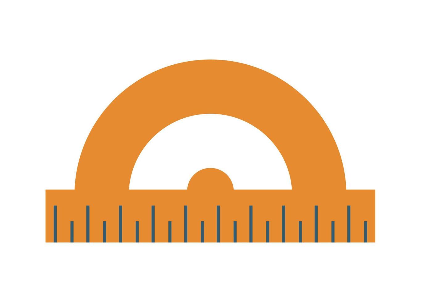 protractor rule school supply vector