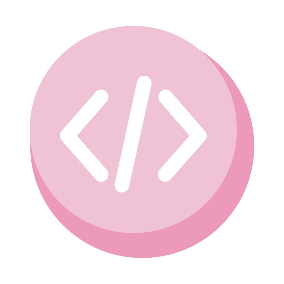 programing code pink button vector