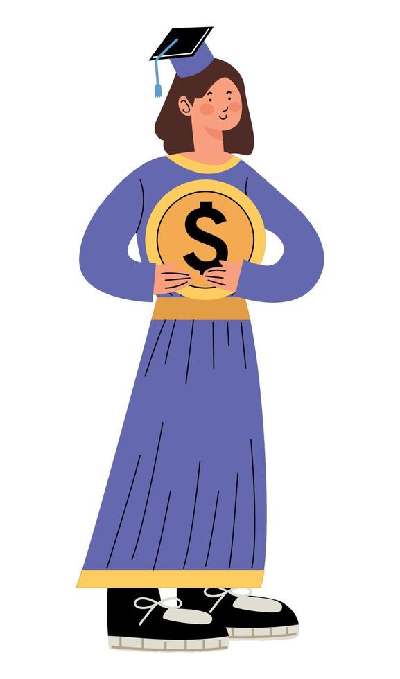 girl with coin vector