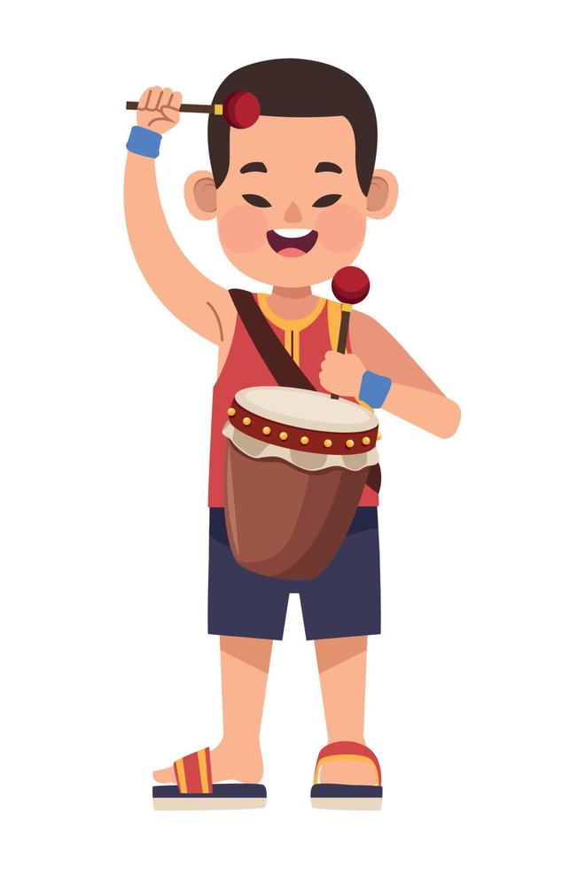 boy with drum vector