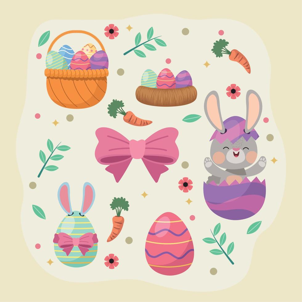 happy easter pattern vector