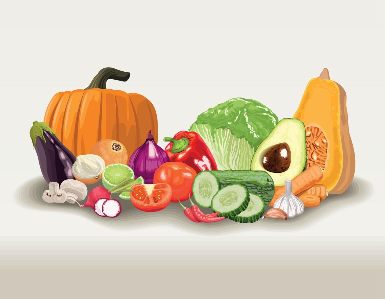 fresh vegetables healthy food vector