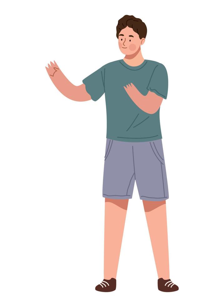 young boy standing vector