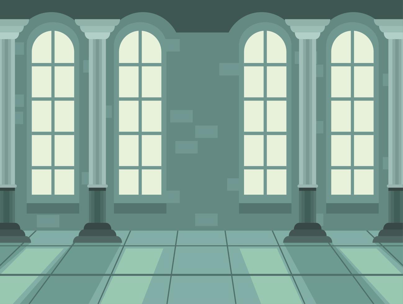 castle corridor with columns vector