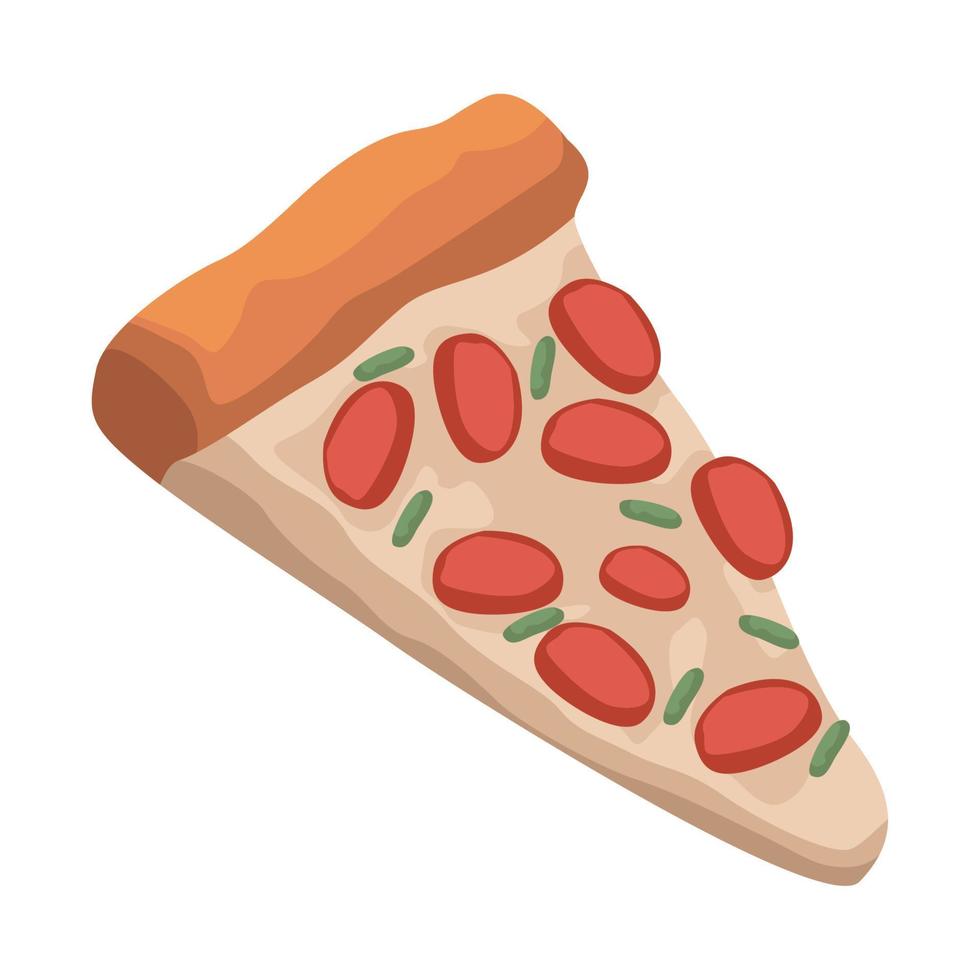 porción de comida de pizza italiana vector