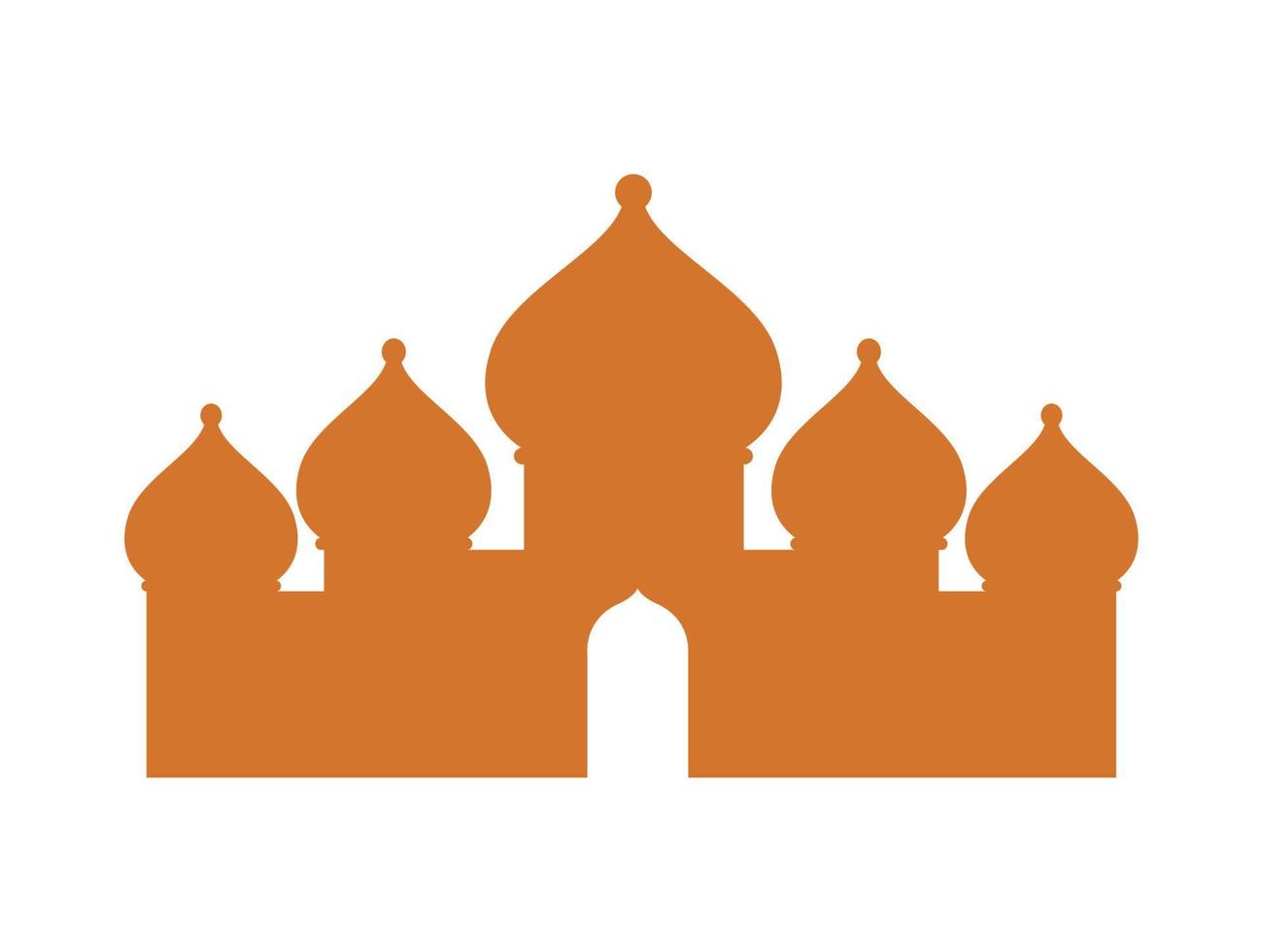 golden mosque silhouette vector