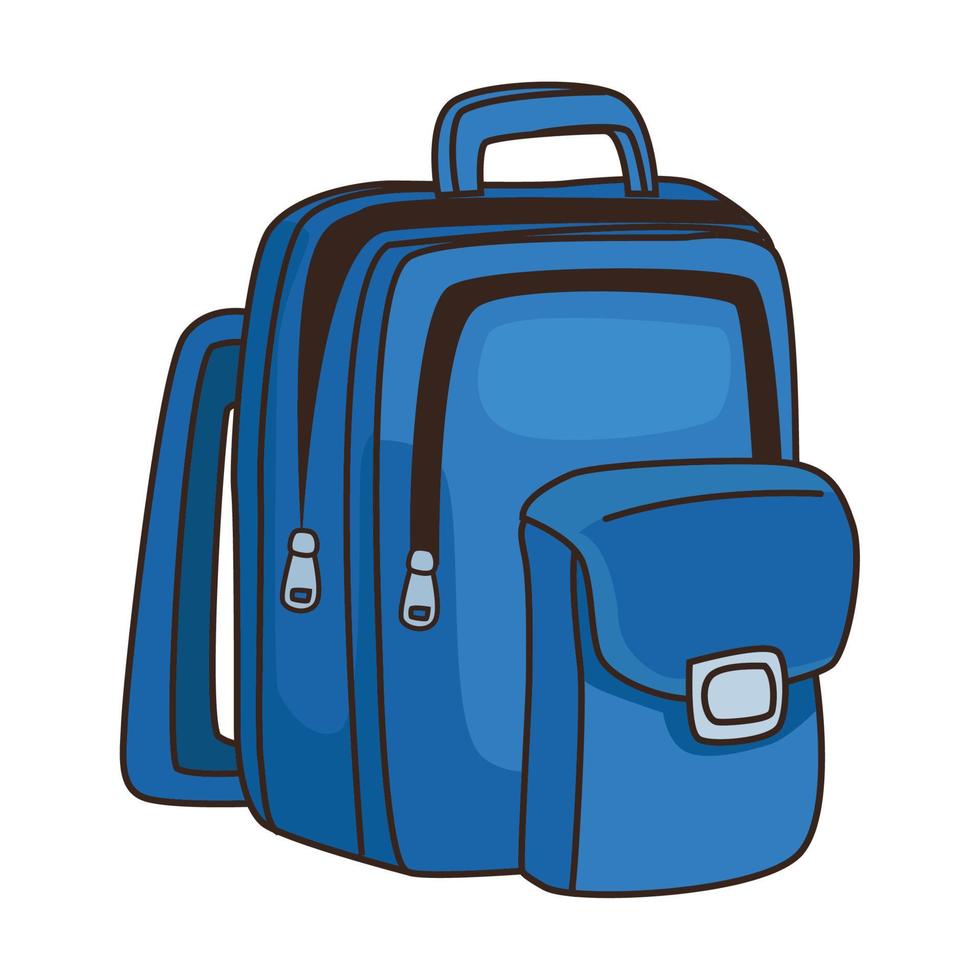 mochila azul vector