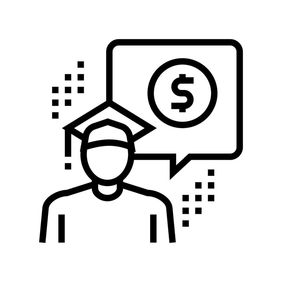 business education student line icon vector illustration