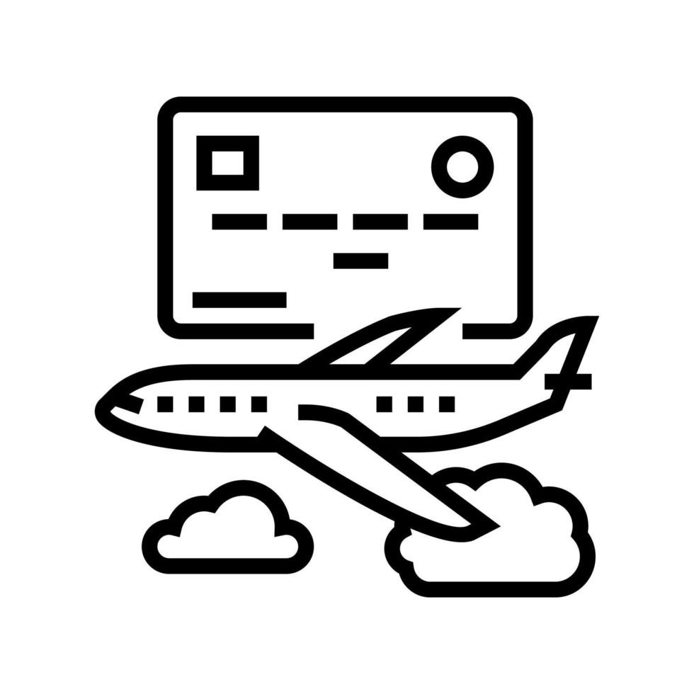 traveling card line icon vector illustration