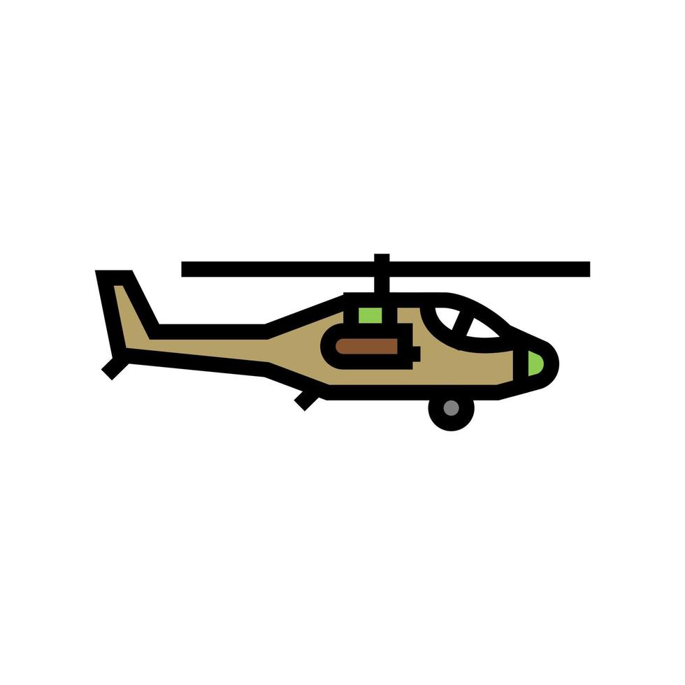 helicóptero volador ejército máquina color icono vector ilustración