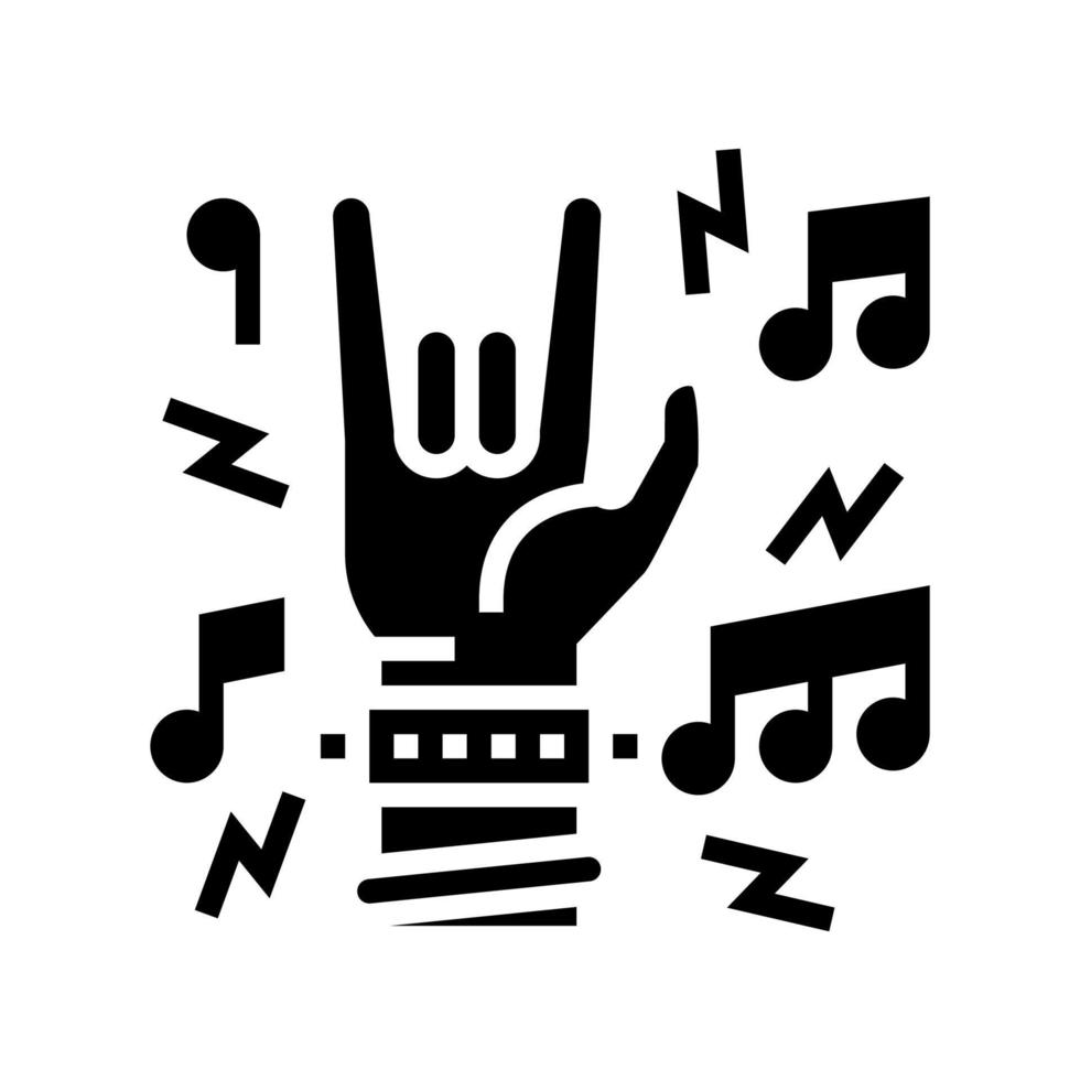 rock music concert glyph icon vector illustration