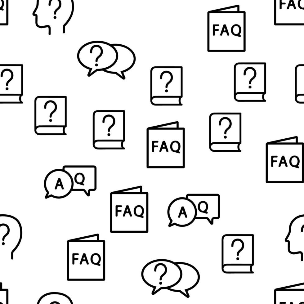Faq Frequently Asked Questions Vector Seamless Pattern
