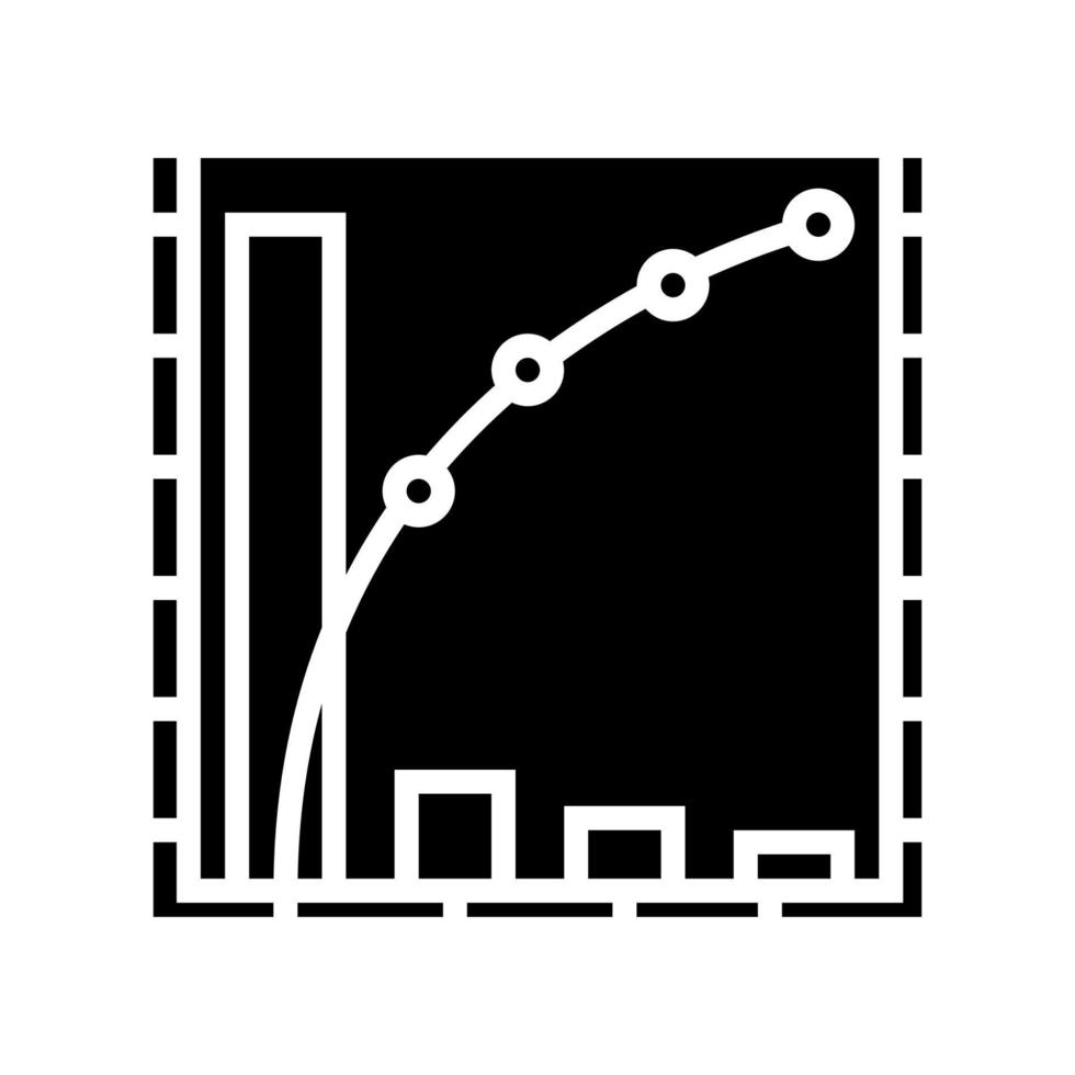 pareto gráfico glifo icono vector ilustración
