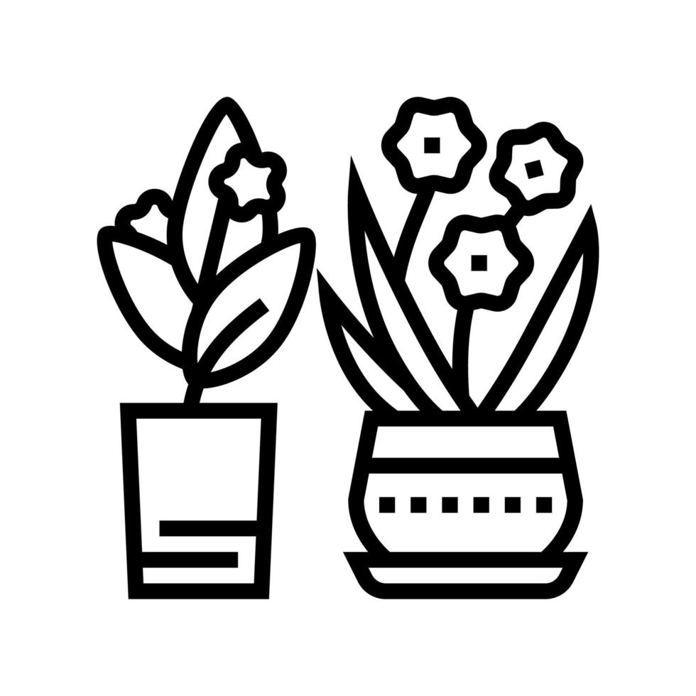 flores ocio línea icono vector ilustración