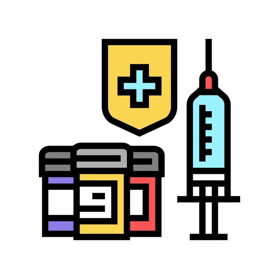 syringe medical treatment and health protect color icon vector illustration