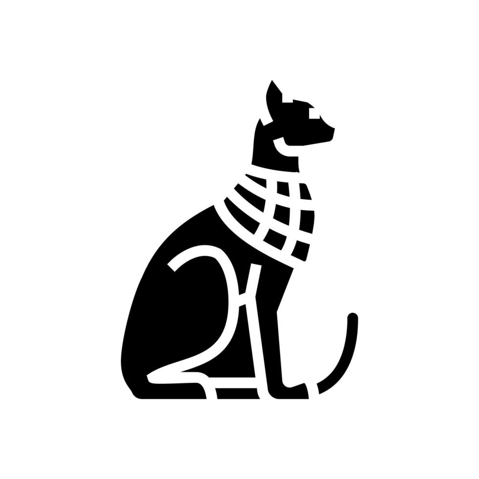 gato egipto animal glifo icono vector ilustración